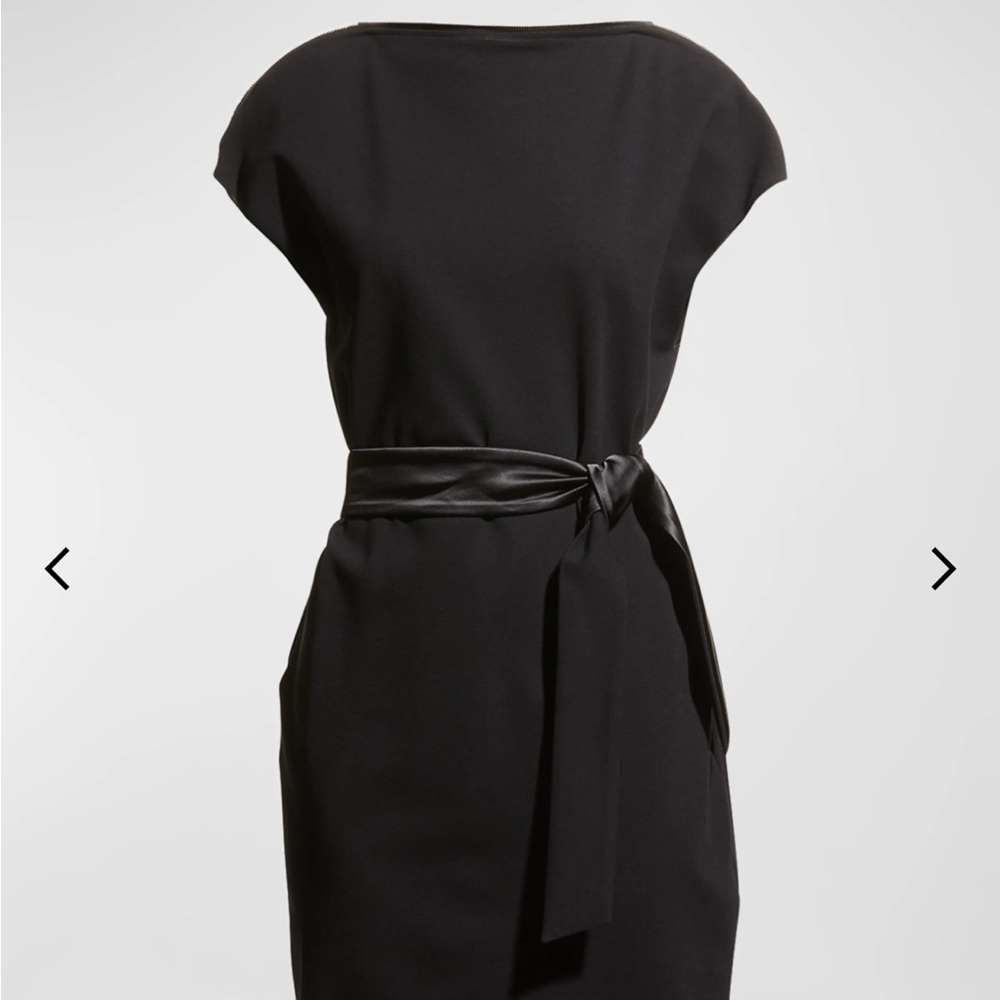 Zip-Neck Milano Jersey Midi Dress